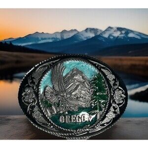 OREGON, 1991 Siskiyou Buckle Co Limited Ed. OREGON Belt Buckle  #U-5 Made In USA